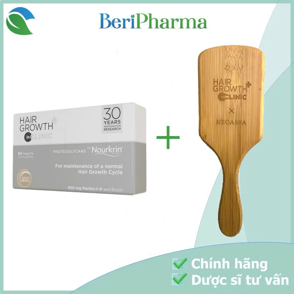 Nourkrin Viên Uống Hỗ Trợ Kích Thích Mọc Tóc,Ngăn Ngừa Tình Trạng Rụng Tóc Hair Growth+ inCLINIC - 90 Viên