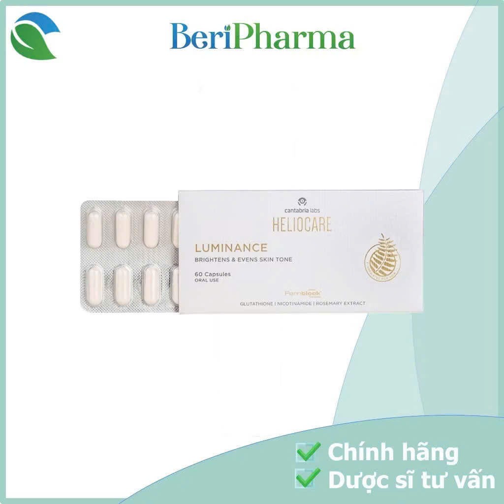 Heliocare Viên Uống Sáng Da, Hỗ Trợ Mờ Nám, Giảm Sắc Tố Luminance Brightening & Even Skin Tone - 60 Viên