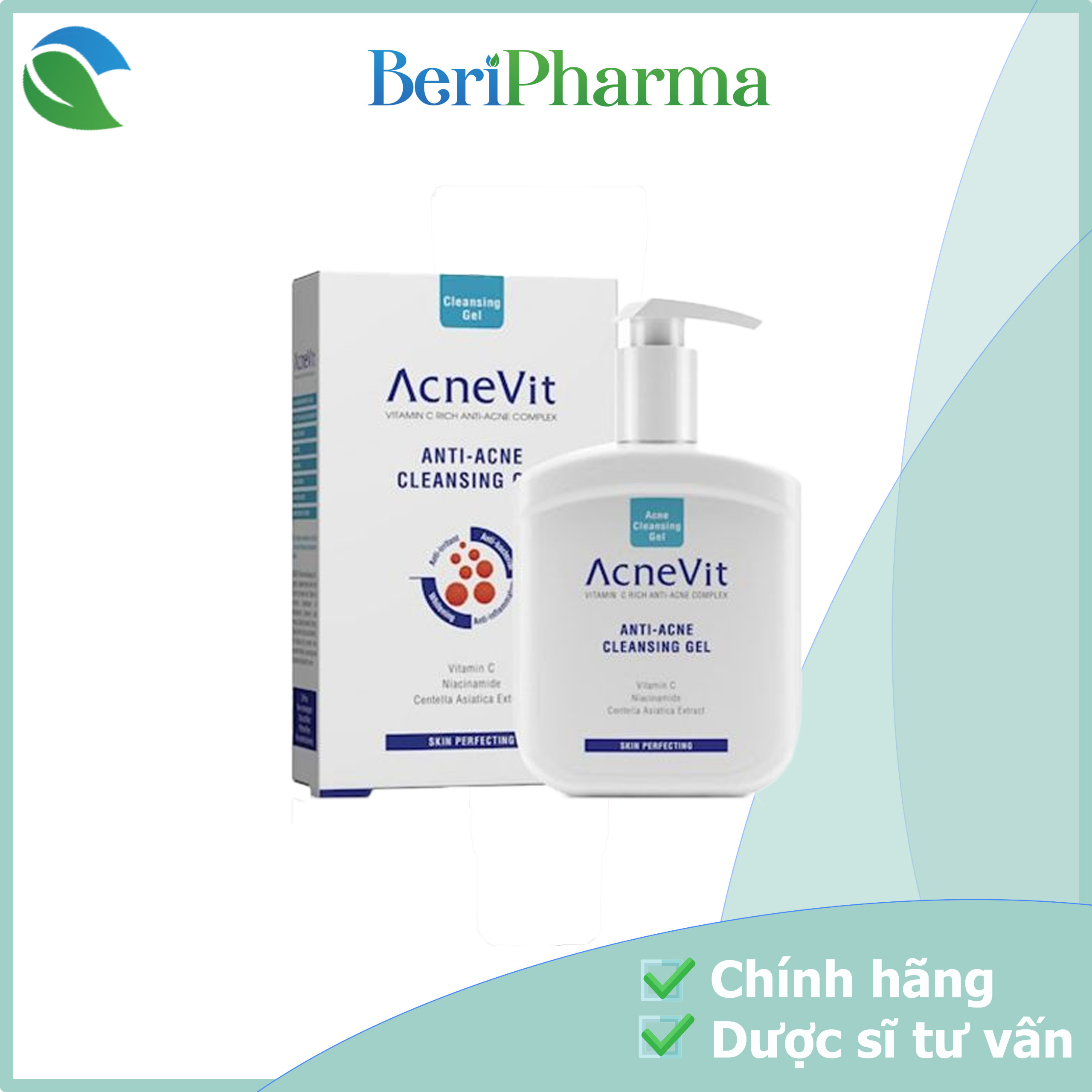 AcneVit Sữa Rửa Mặt Dành Cho Da Mụn Anti-Acne Cleansing Gel 200ml