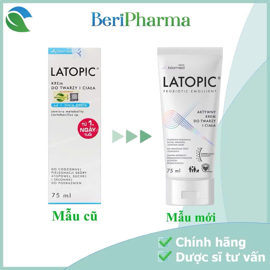 Latopic Kem Dưỡng Ẩm, Dịu Ngứa Da Dị Ứng Latopic Face And Body Cream 75ml