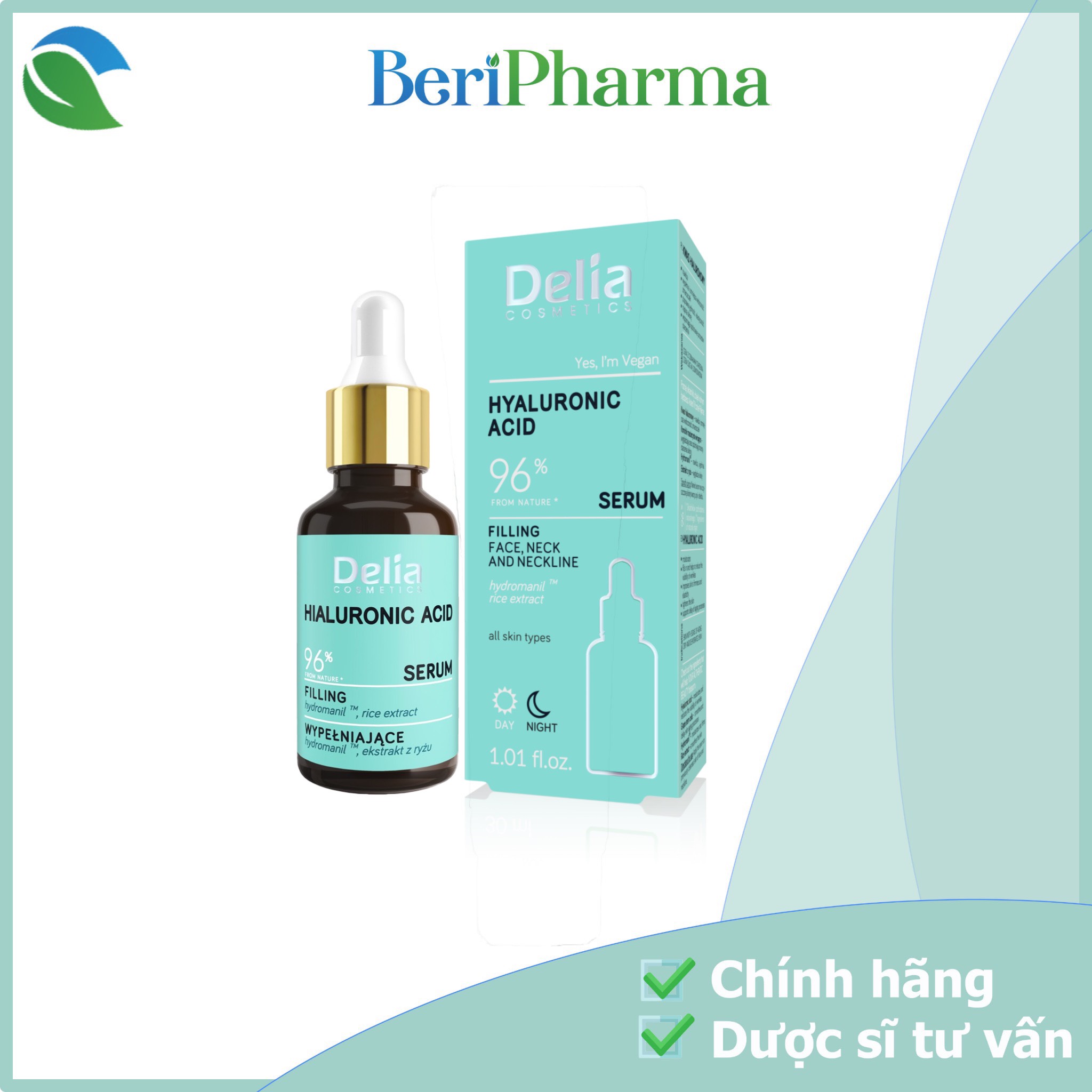 Delia Serum Cấp Ẩm, Tăng Độ Đàn Hồi Cho Da Hyaluronic Acid 30ml