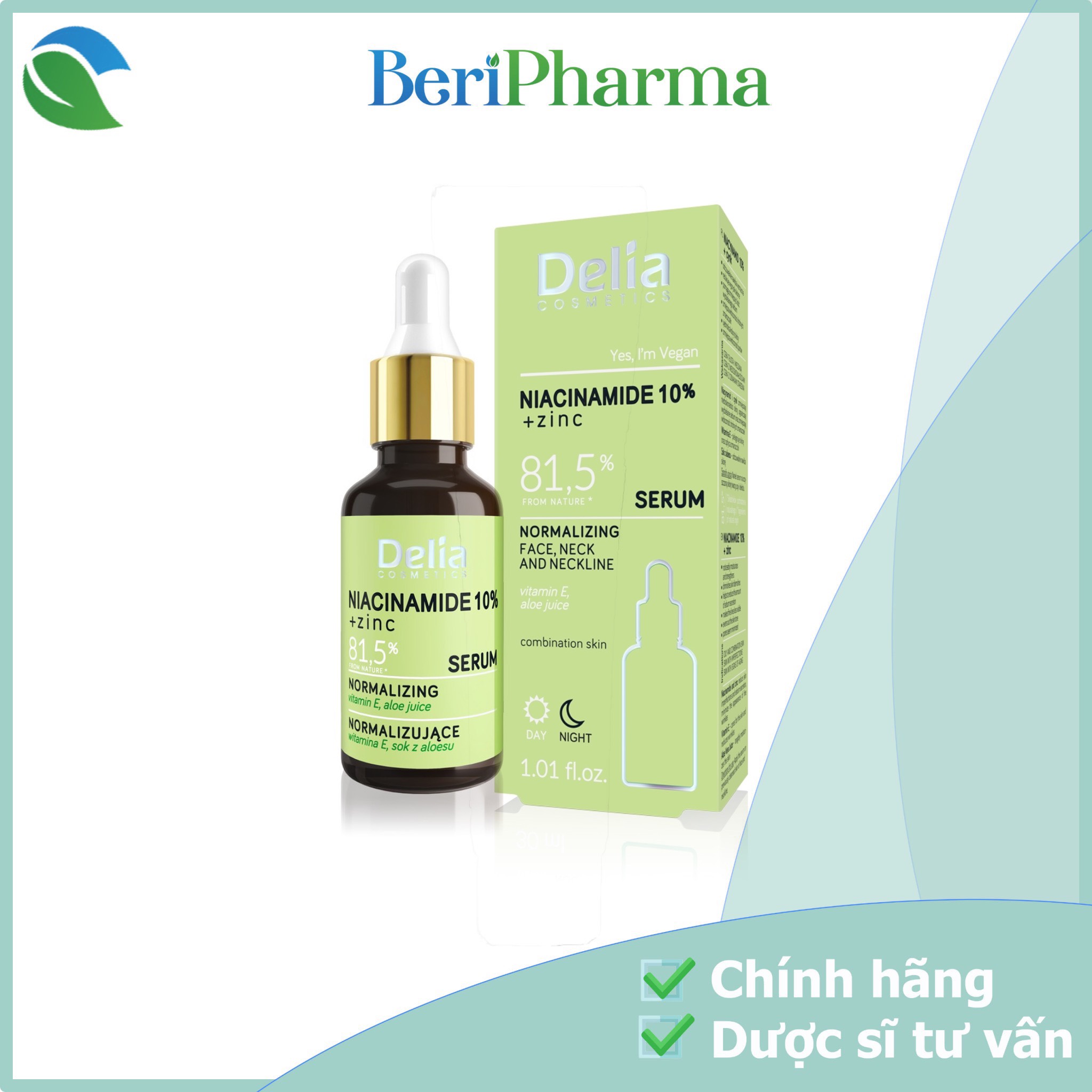 Delia Serum Sáng Da, Ngừa Mụn Và Giảm Viêm Niacinamide 10% + ZINC 30ml