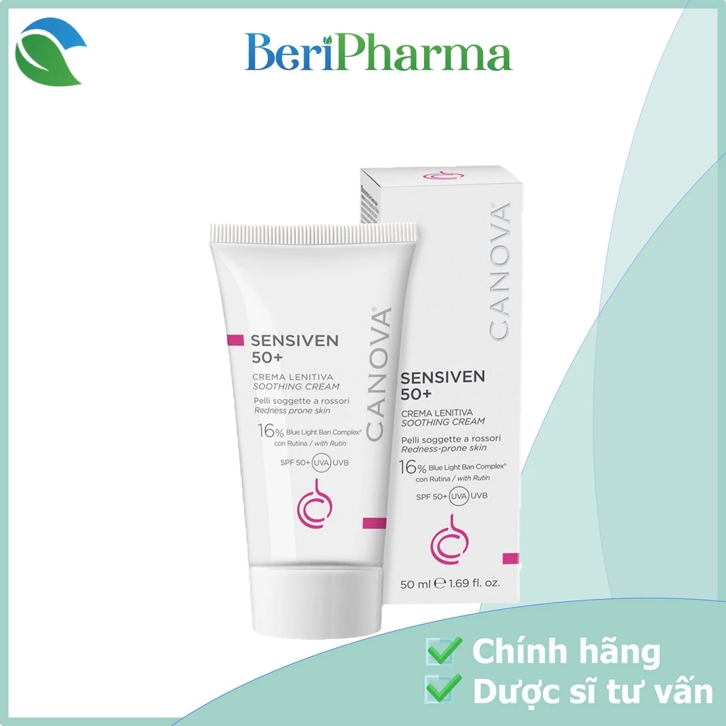 Canova Kem Làm Dịu Da, Dưỡng Ẩm Ban Ngày Dành Cho Da Nhạy Cảm Sensiven 50+ - Soothing Cream 50ML