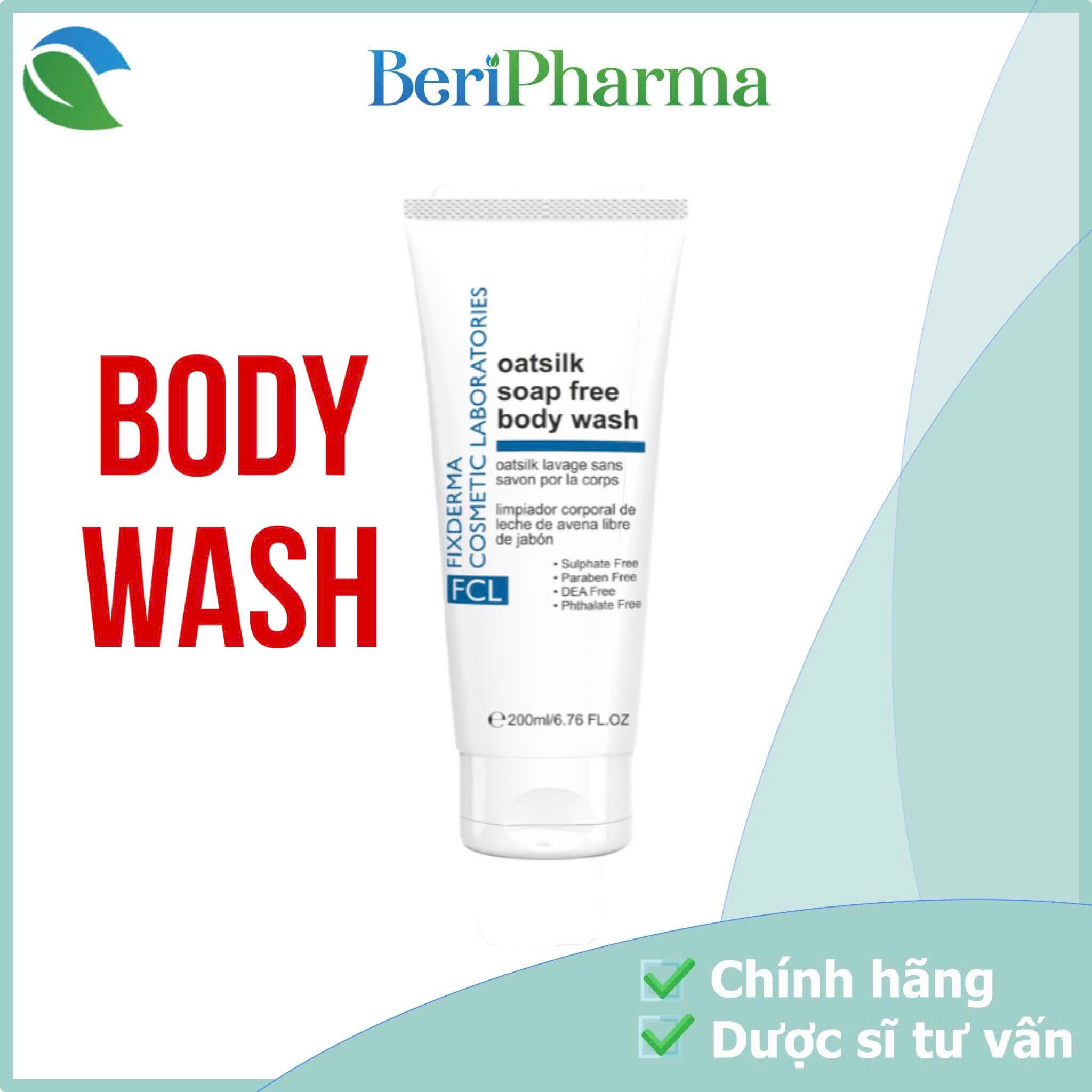 FCL Sữa Tắm Dưỡng Ẩm, Giúp Da Mềm Mịn FCL Oatsilk Soap Free Body Wash 200ml