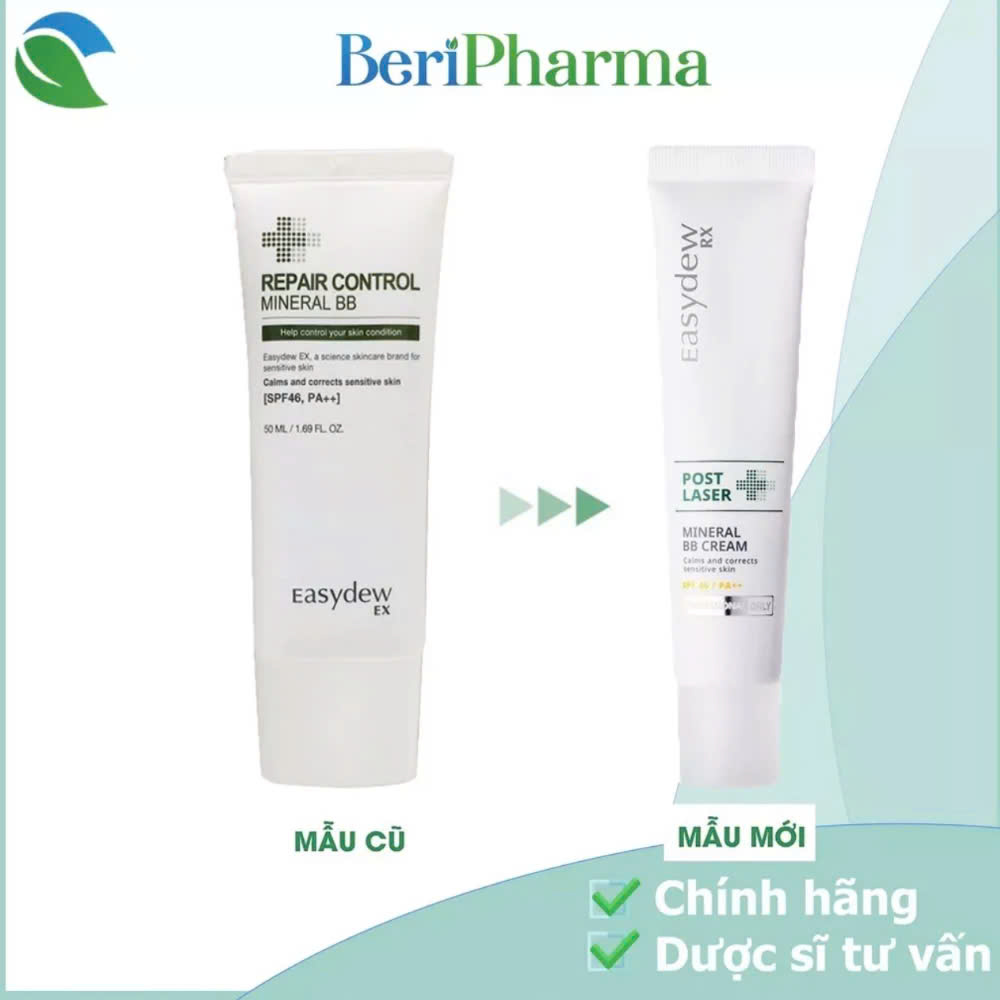 Easydew RX Kem Chống Nắng Che Khuyết Điểm Phục Hồi Da Sau Tổn Thương Post Laser Mineral BB Cream SPF46 PA++ 40ml