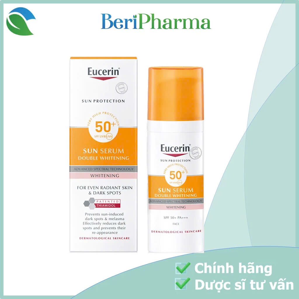 Eucerin Kem Chống Nắng Giúp Giảm Thâm Nám Và Dưỡng Trắng Da Sun Serum Double Whitening Spf50+ 50ml