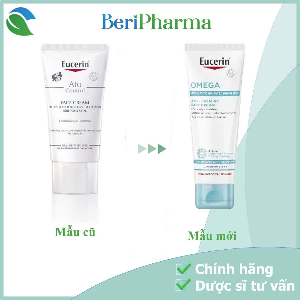 Eucerin Kem Dưỡng Cho Da Khô và Da Bị Kích Ứng Omega Ato - Calming Face Cream 50ml
