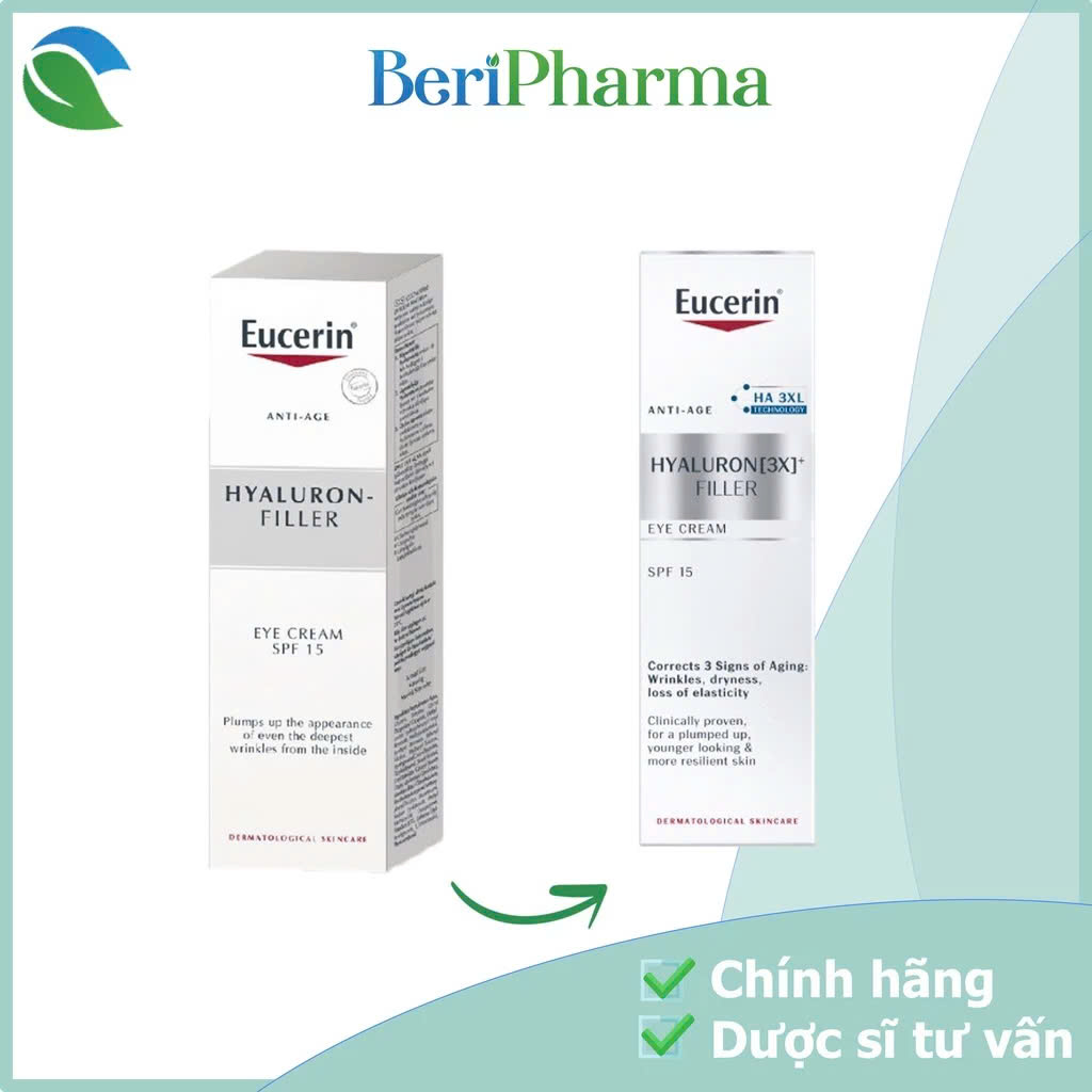 Eucerin Kem Ngăn Ngừa Lão Hóa Cho Vùng Mắt Hyaluron Filler 15ml