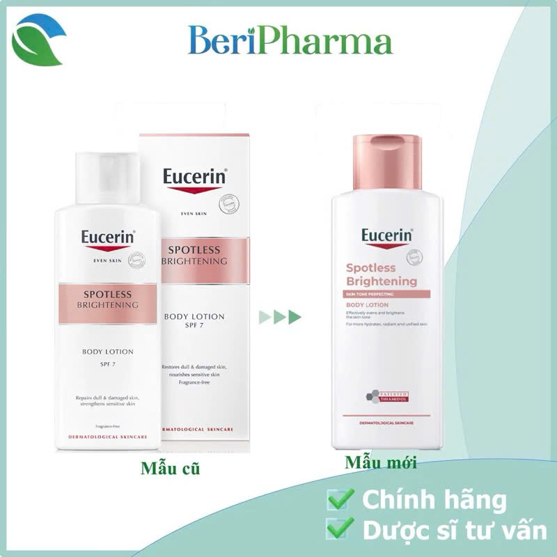 Eucerin Kem Dưỡng Thể Trắng Da Spotless Brightening Body Lotion Spf7 250ml