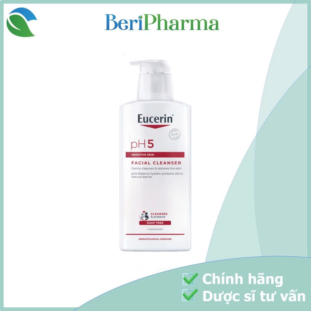 Eucerin Sữa Rửa Mặt Dành Cho Da Nhạy Cảm Facial Cleanser PH5 Sensitive Skin 400ml