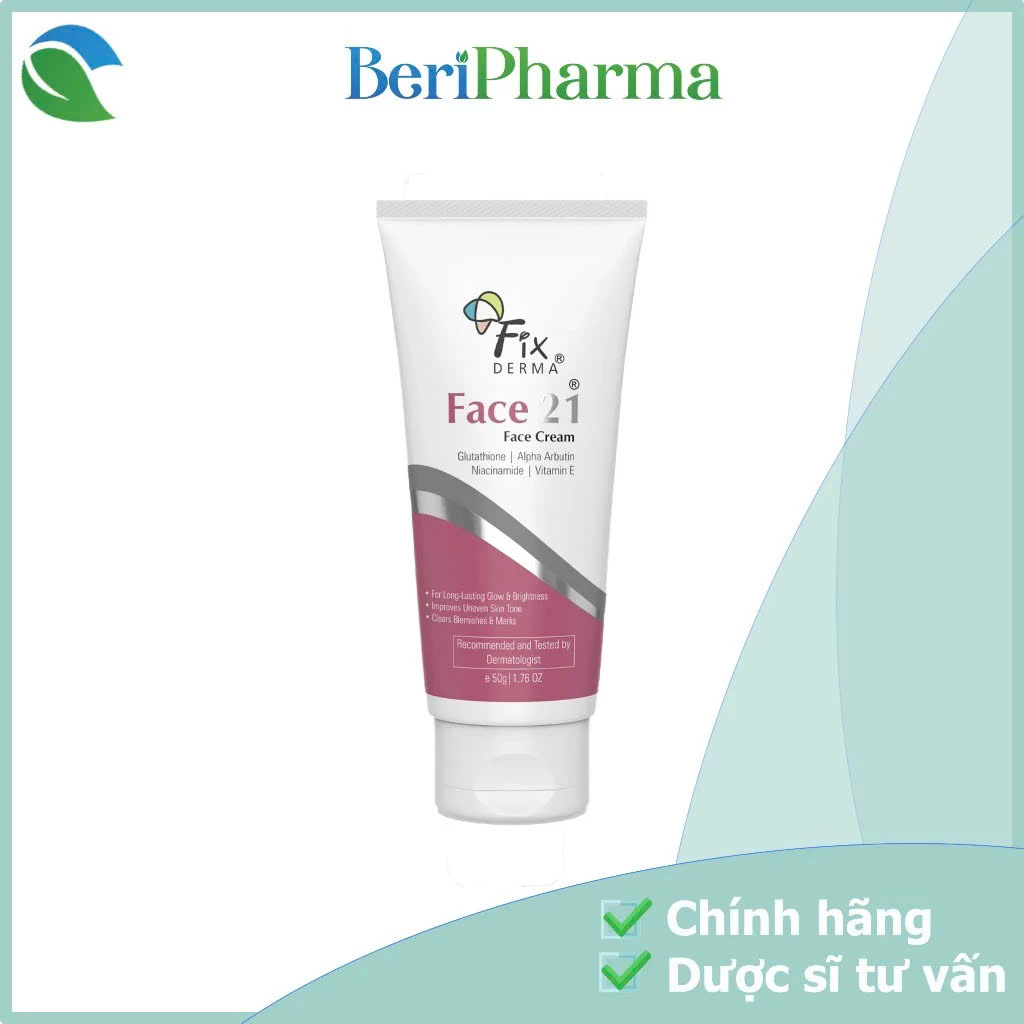 Fixderma Kem Dưỡng Trắng Sáng Da Giúp Dưỡng Ẩm Và Đều Màu Da Face 21 Face Cream 50g