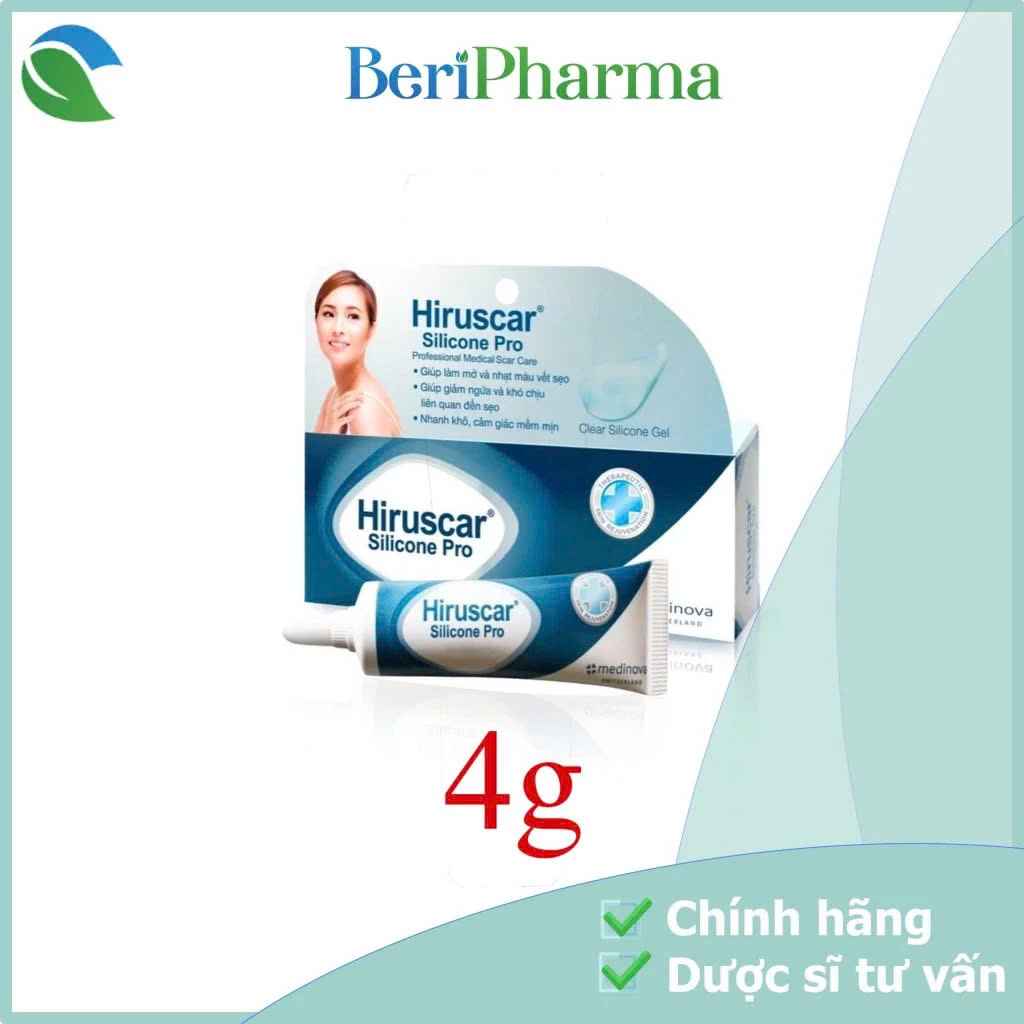 Hiruscar Gel Hỗ Trợ Mờ Sẹo Mổ - Sẹo Lồi - Sẹo Phì Đại Silicone Pro 4G
