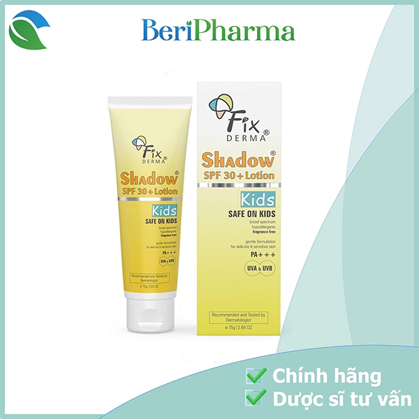 FIXDERMA Kem Chống Nắng Cho Bé Fixderma Shadow SPF 30+ Lotion Kids 75g