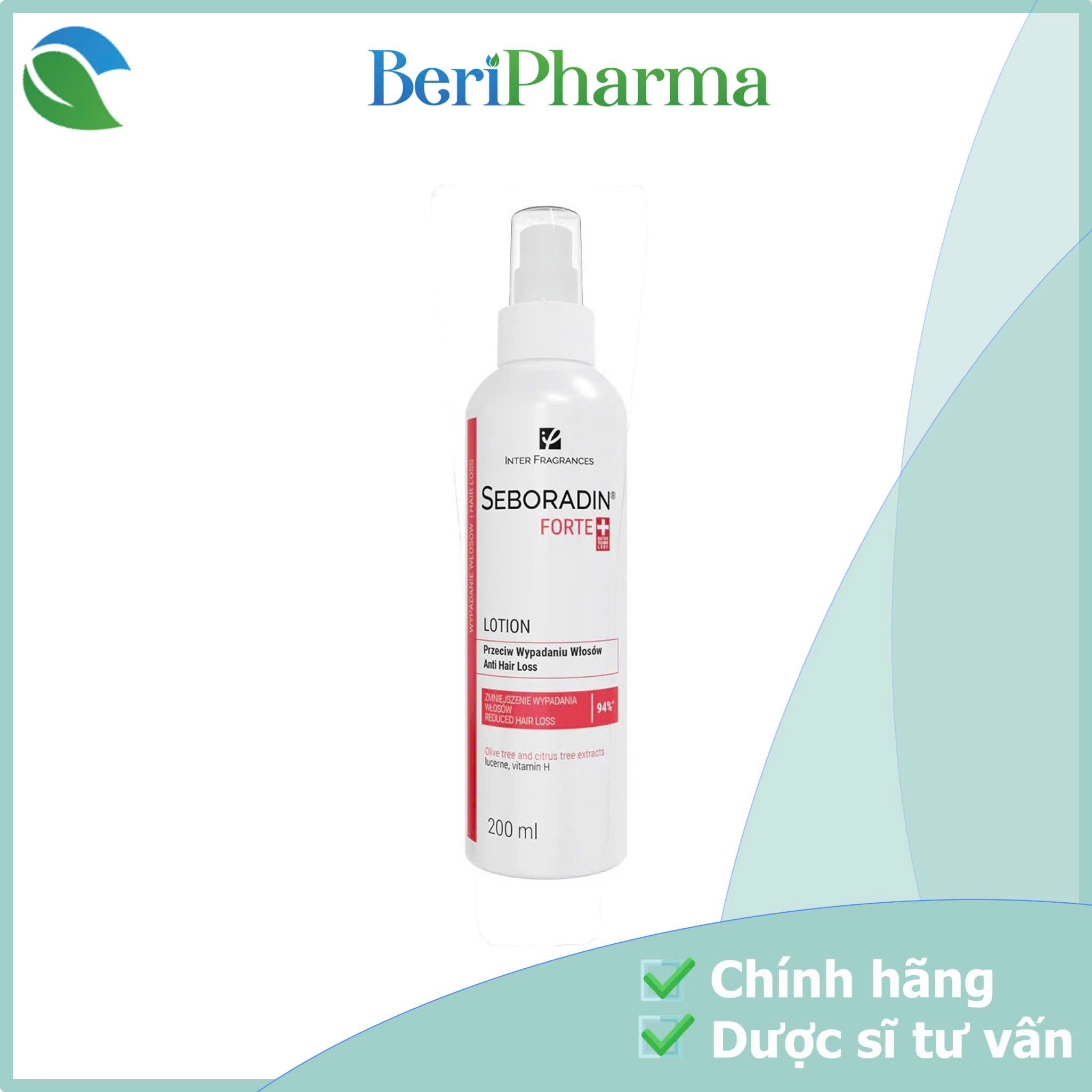 Seboradin Xịt Hỗ Trợ Giảm Rụng Tóc & Giúp Mọc Tóc FORTE LOTION 200ml