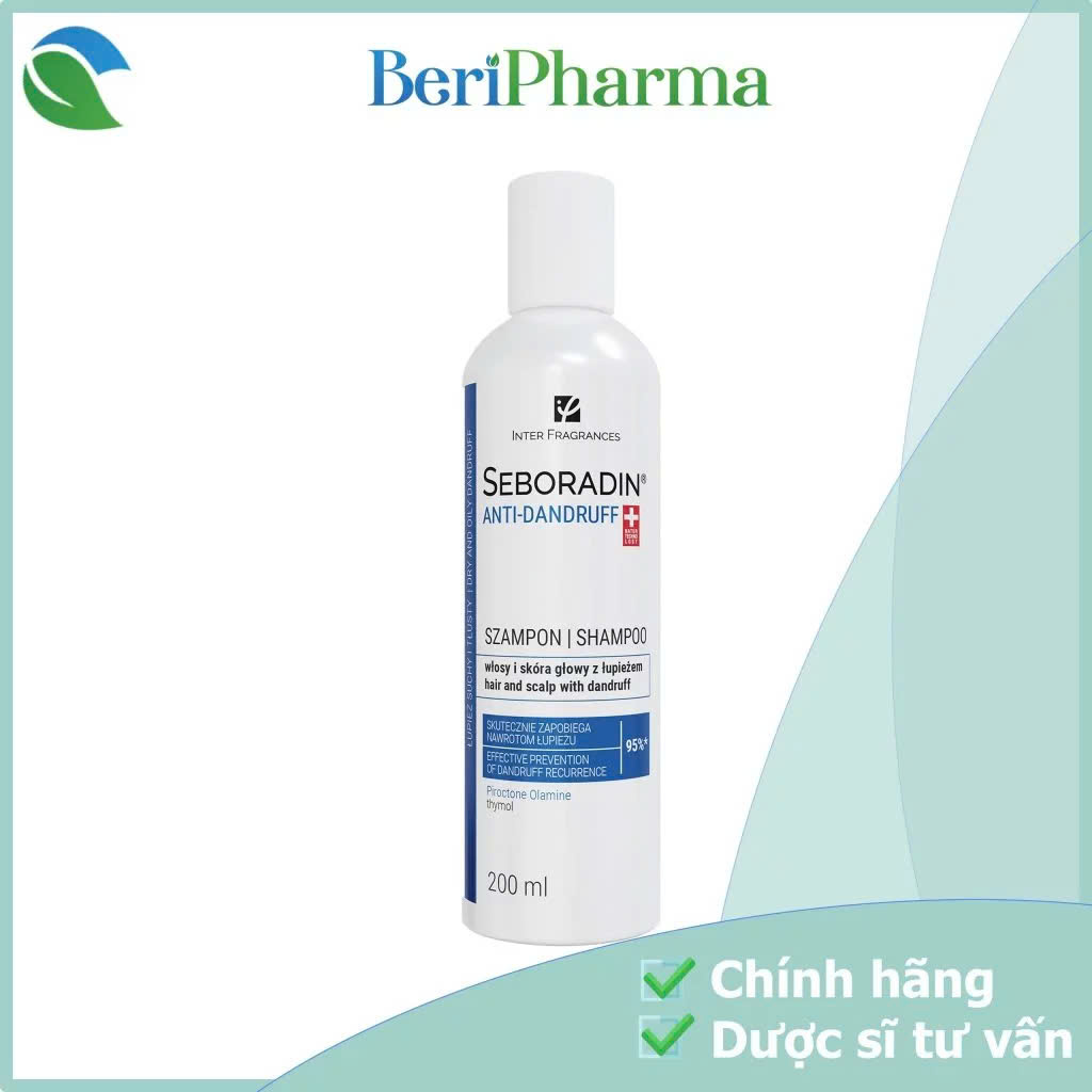 Seboradin Dầu Gội Ngăn Ngừa Tiết Bã Nhờn, Giảm Gàu & Làm Dịu Da Đầu ANTI - DANDRUFF Shampoo - Chai 200ml
