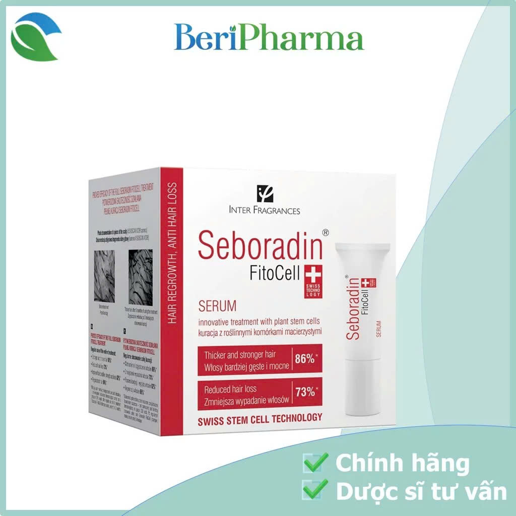 Seboradin Serum Tế Bào Gốc Hỗ Trợ Giảm Rụng Tóc & Kích Thích Mọc Tóc FITOCELL Serum - Hộp 7 Tuýp x 6G.