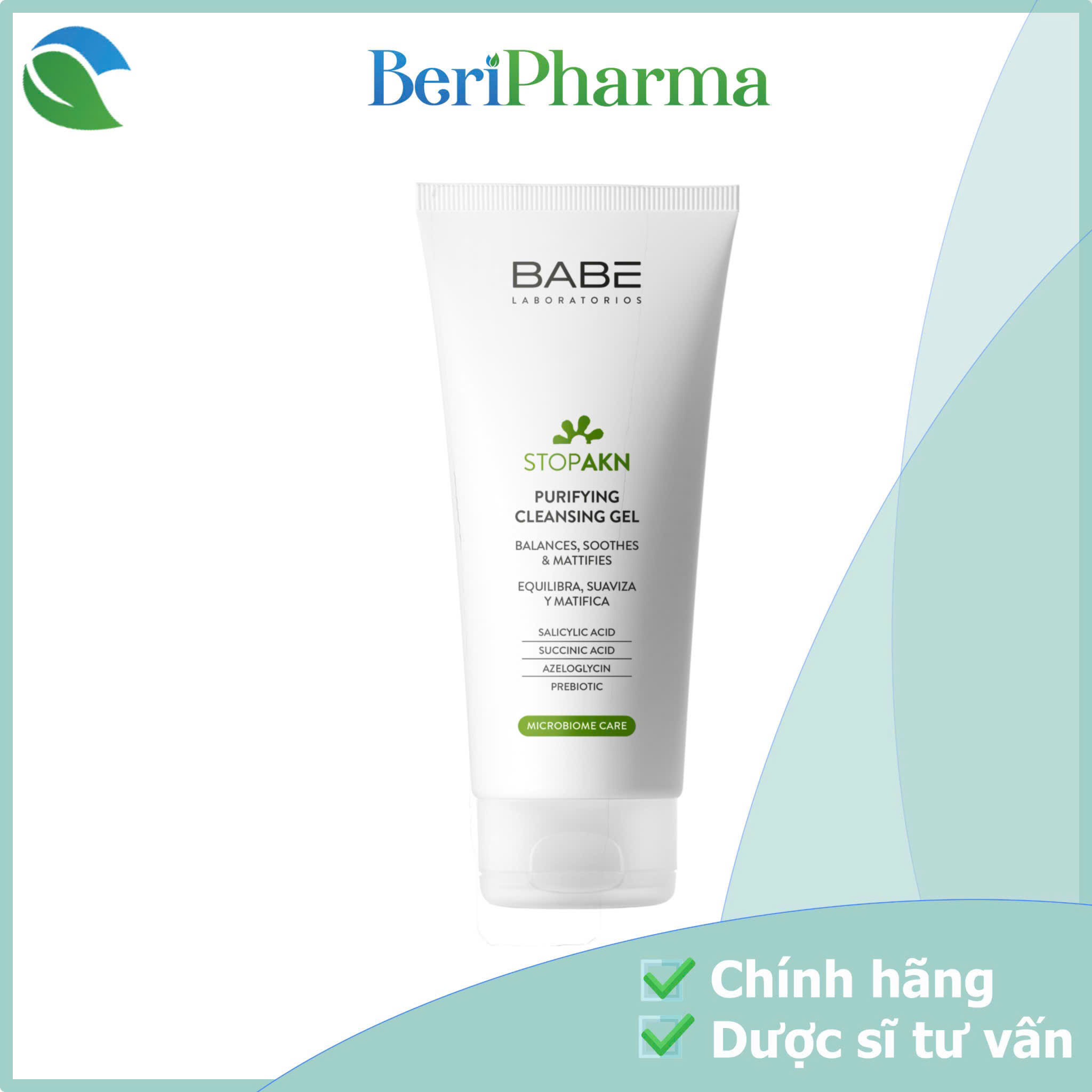 BABE Laboratorios Gel Rửa Mặt Dành Cho Da Dầu Mụn Purifying Cleansing Gel 200ml