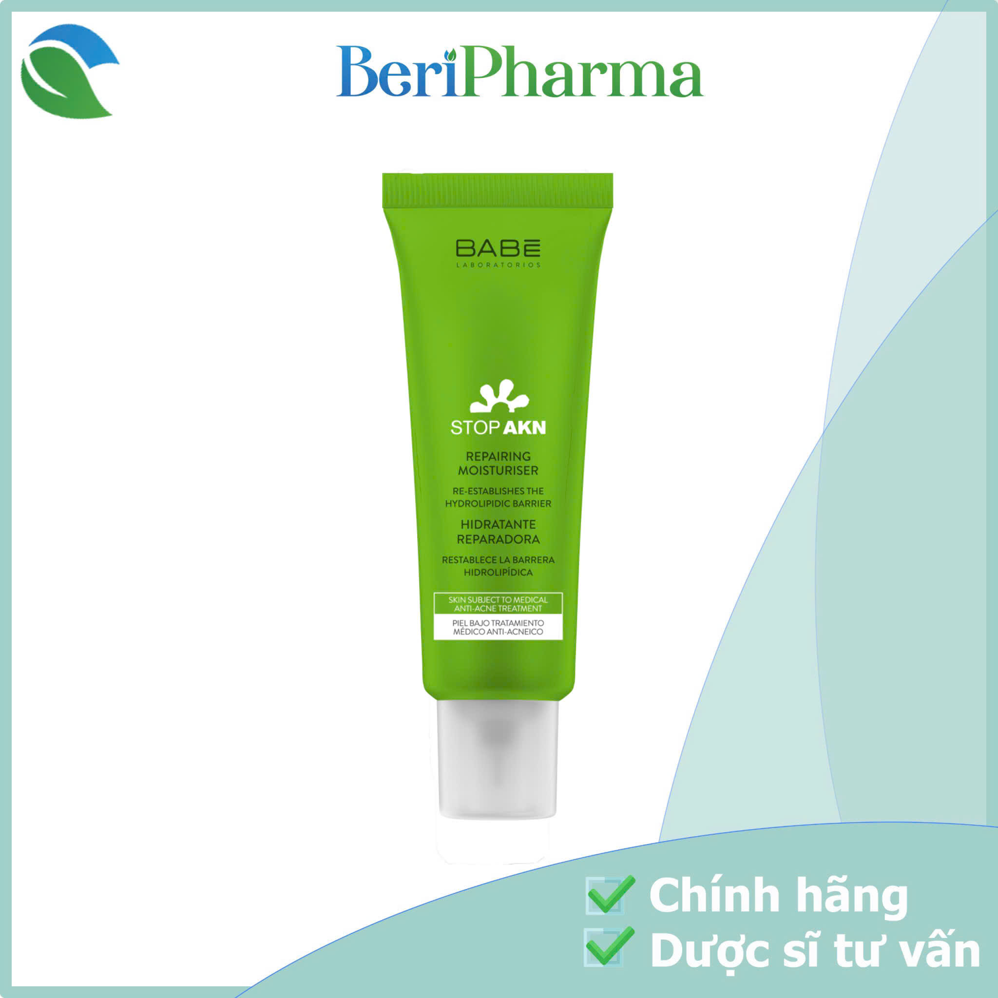 BABE Laboratorios Kem Dưỡng Phục Hồi Dành Cho Da Mụn Repairing Moisturiser 50ml