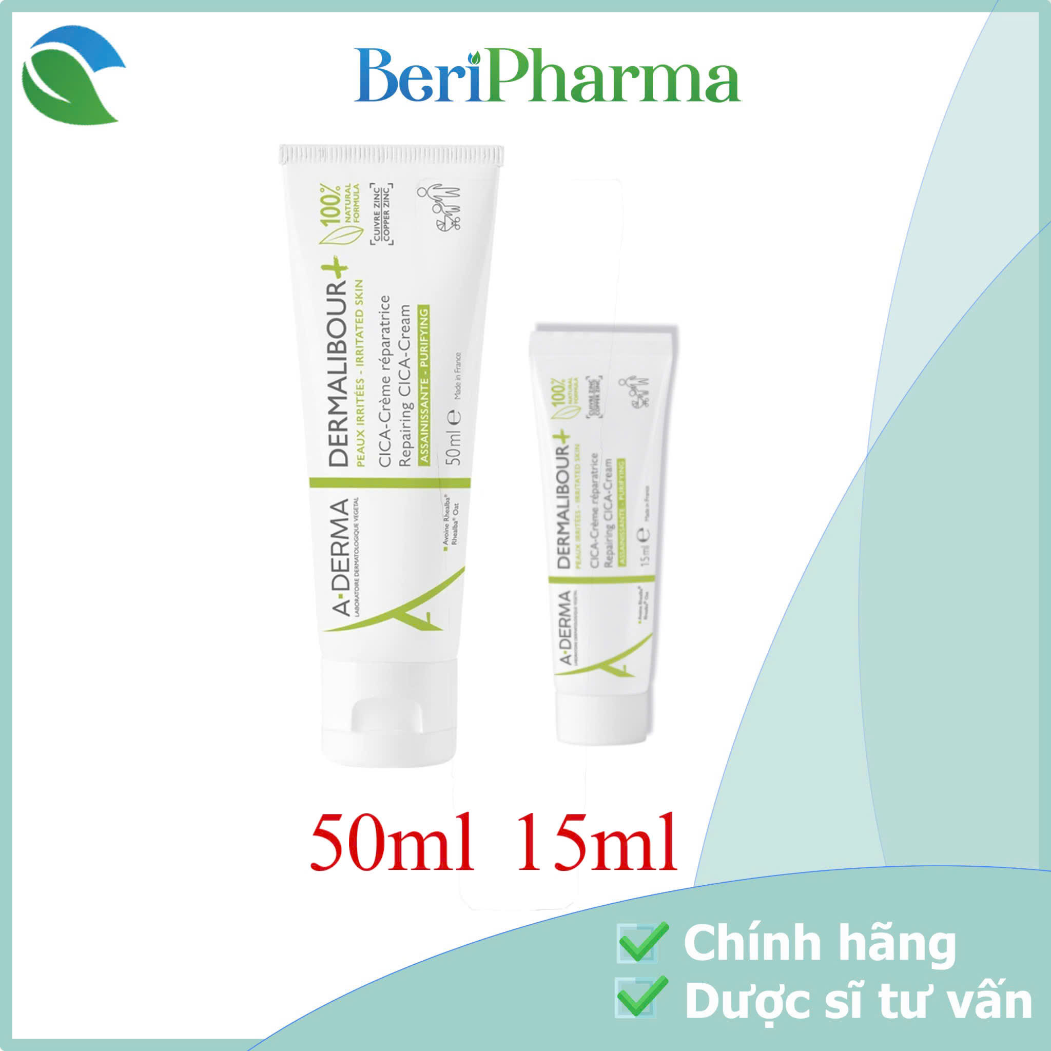 A-Derma Kem Hỗ Trợ Làm Dịu Và Phục Hồi Da Dermalibour+ Repairing Cica-Cream