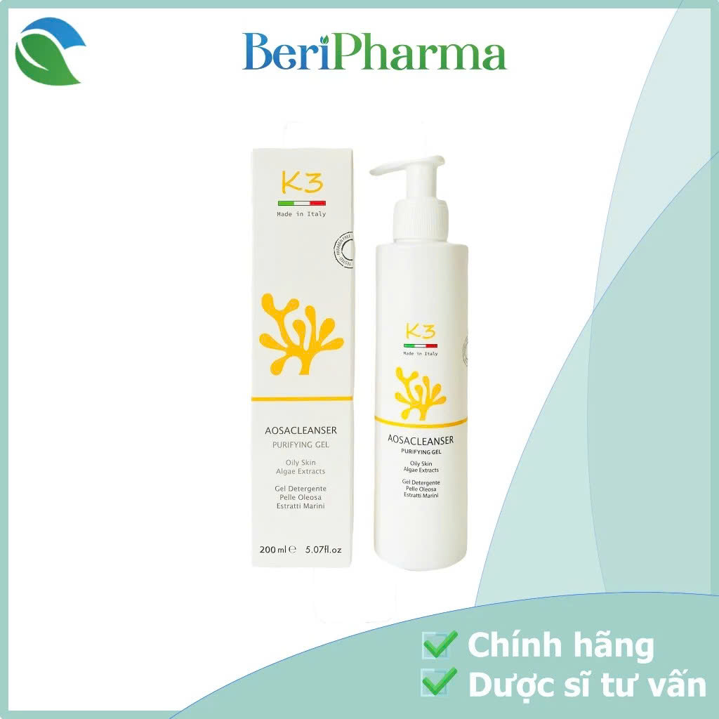 K3 Sữa Rửa Mặt Giảm Nhờn AOSACLEANSER Purifying Gel 200ml