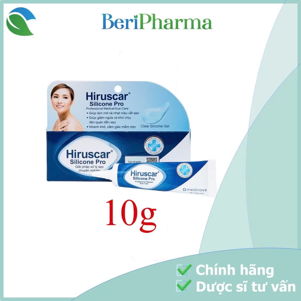 Hiruscar Gel Hỗ Trợ Mờ Sẹo Mổ - Sẹo Lồi - Sẹo Phì Đại Silicone Pro 10G