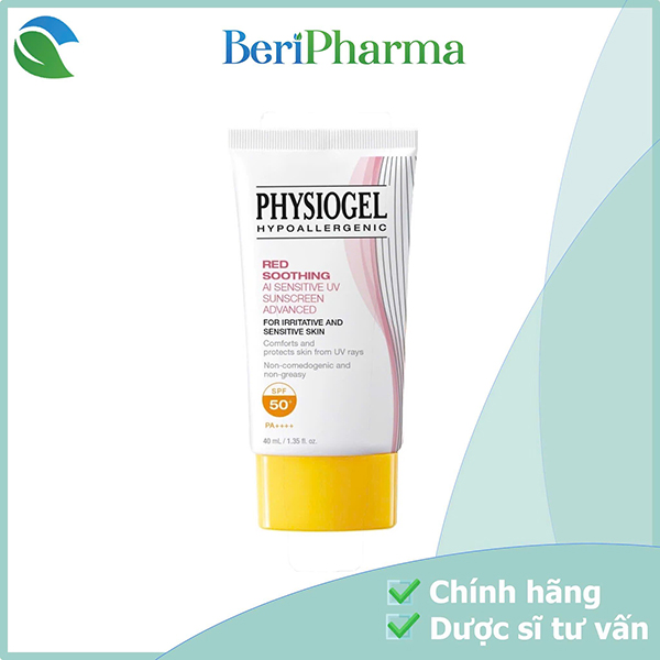PHYSIOGEL Kem Chống Nắng Dưỡng Ẩm Và Làm Dịu Da Physiogel Red Soothing AI Sensitive UV Suncreen Advanced SPF 50+/PA++++ 40ml