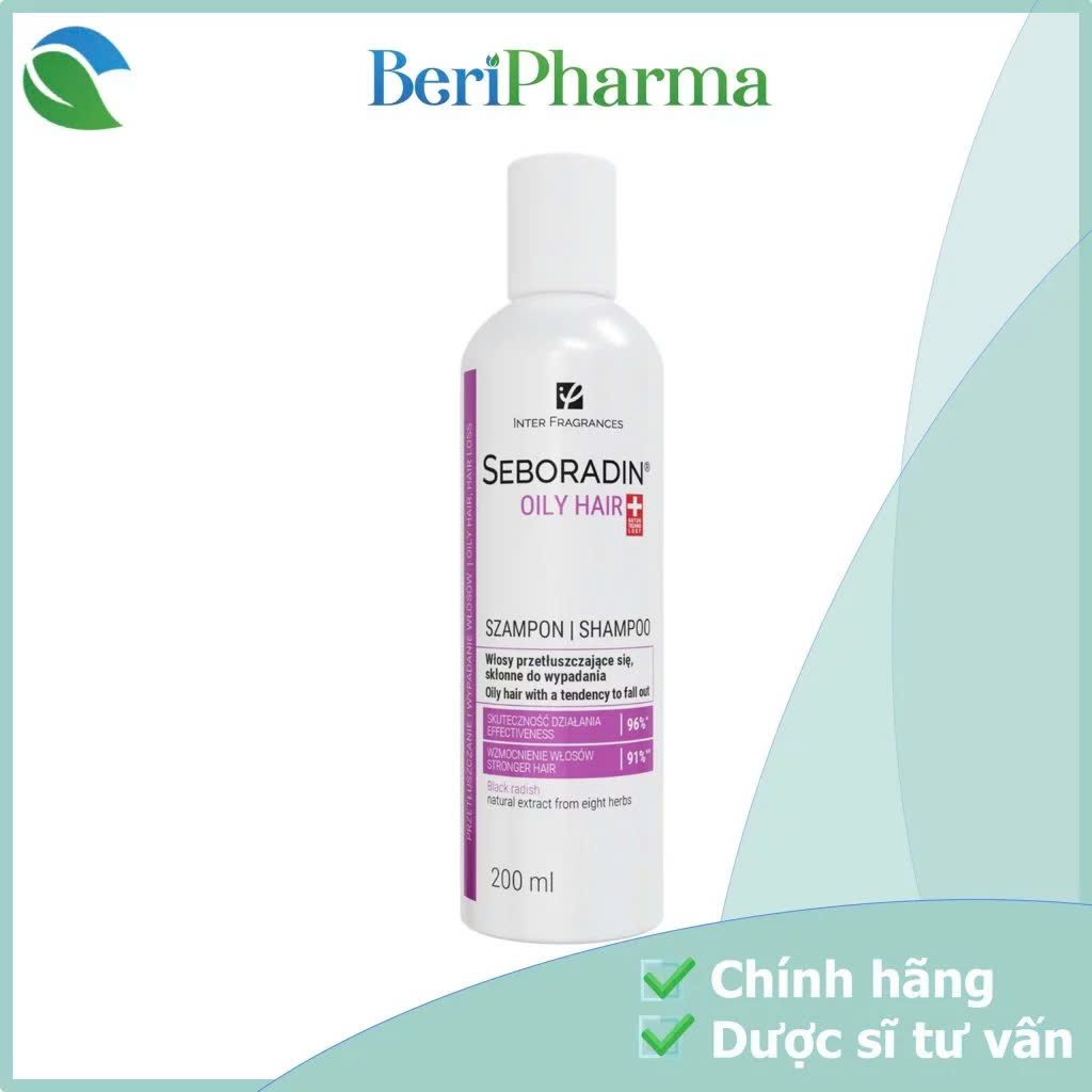 Seboradin Dầu Gội Dành Cho Tóc Dầu Và Da Đầu Bị Viêm Da Tiết Bã OILY HAIR Shampoo - Chai 200ml
