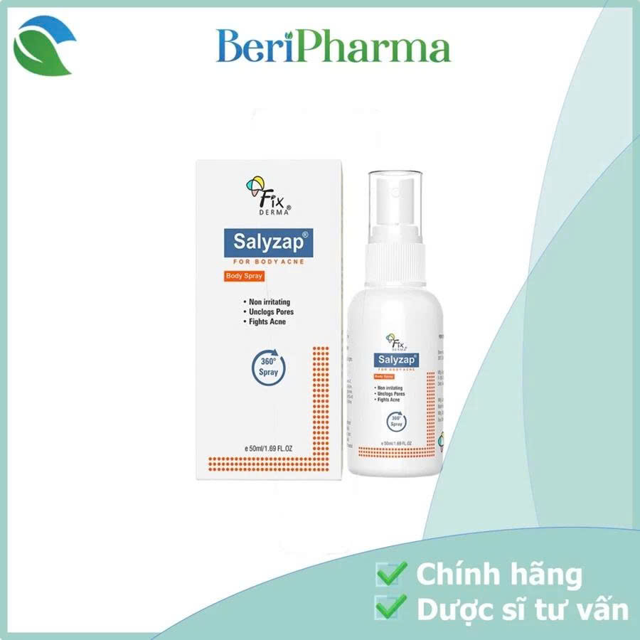 FIXDERMA Xịt Hỗ Trợ Giảm Mụn Cơ Thể Salyzap For Body Acne Body Spray 50ml
