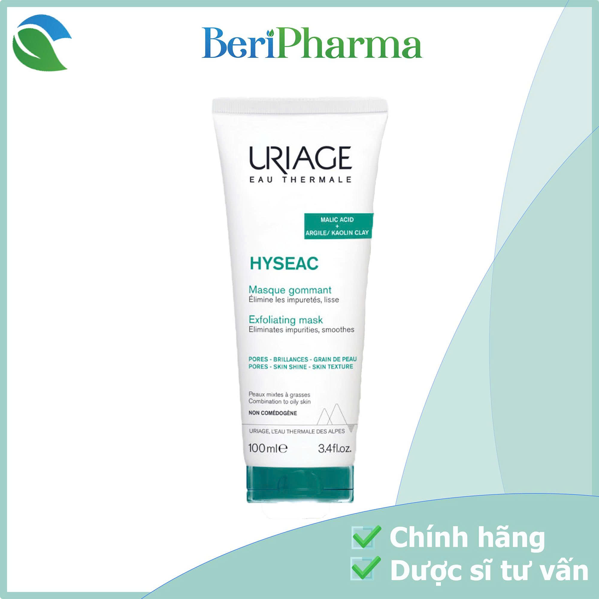 Uriage Mặt Nạ, Tẩy Tế Bào Chết Dành Cho Da Dầu Mụn Hyseac Masque Gommant 100ml