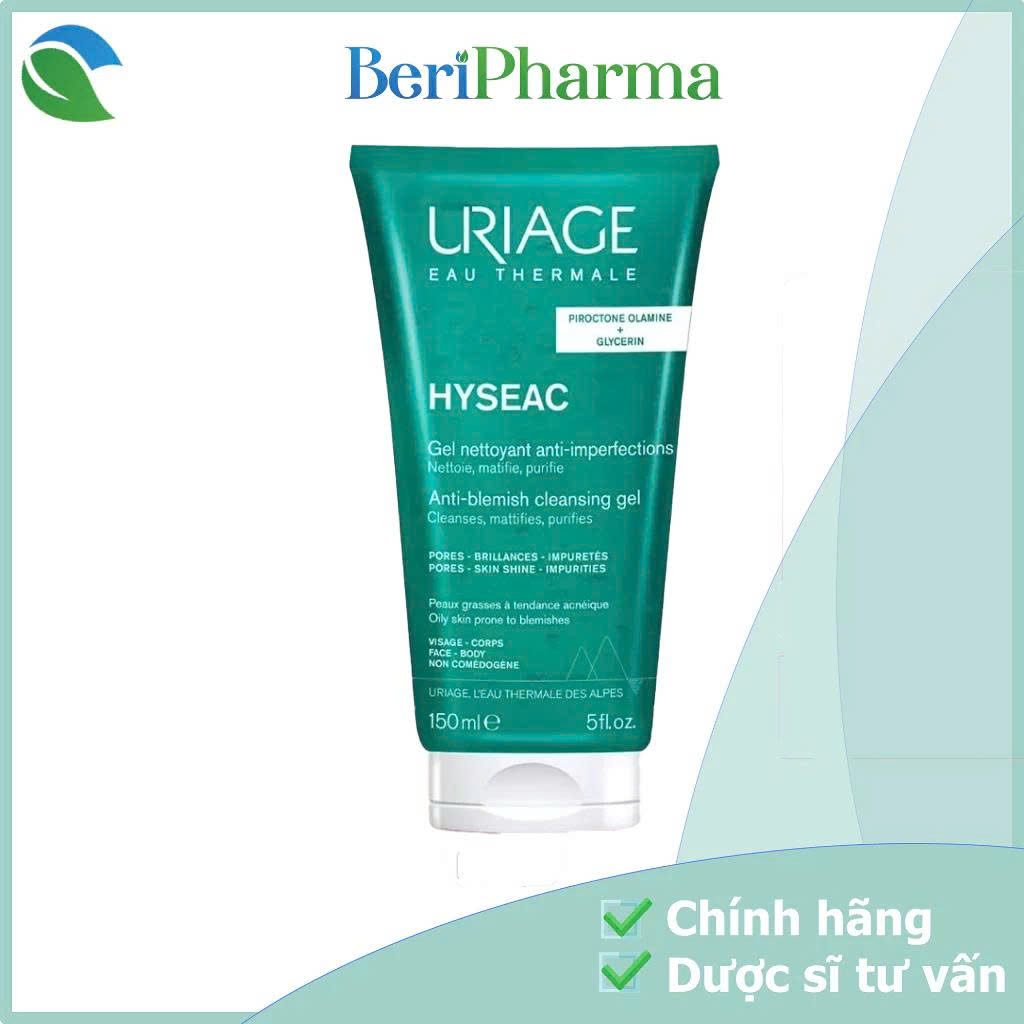 Uriage Gel Rửa Mặt Cho Da Nhờn Mụn, Da Hỗ Hợp Hyséac Gel Nettoyant 150ml