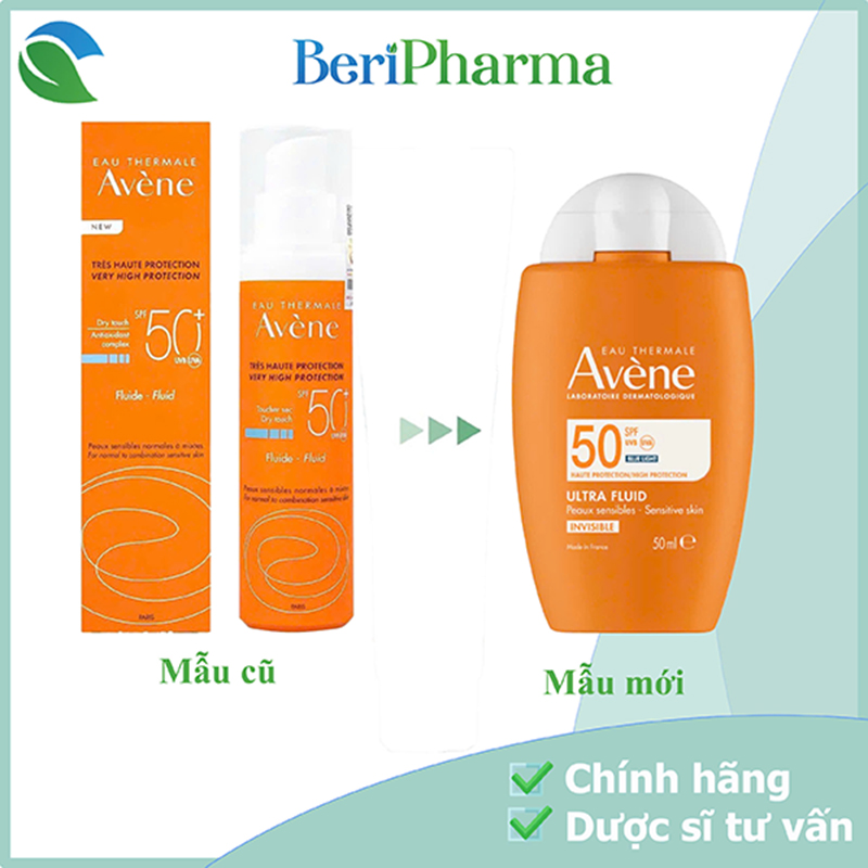 Avène Kem Chống Nắng Quang Phổ Rộng Ultra Fluid Invisible High Protection SPF 50 50ml